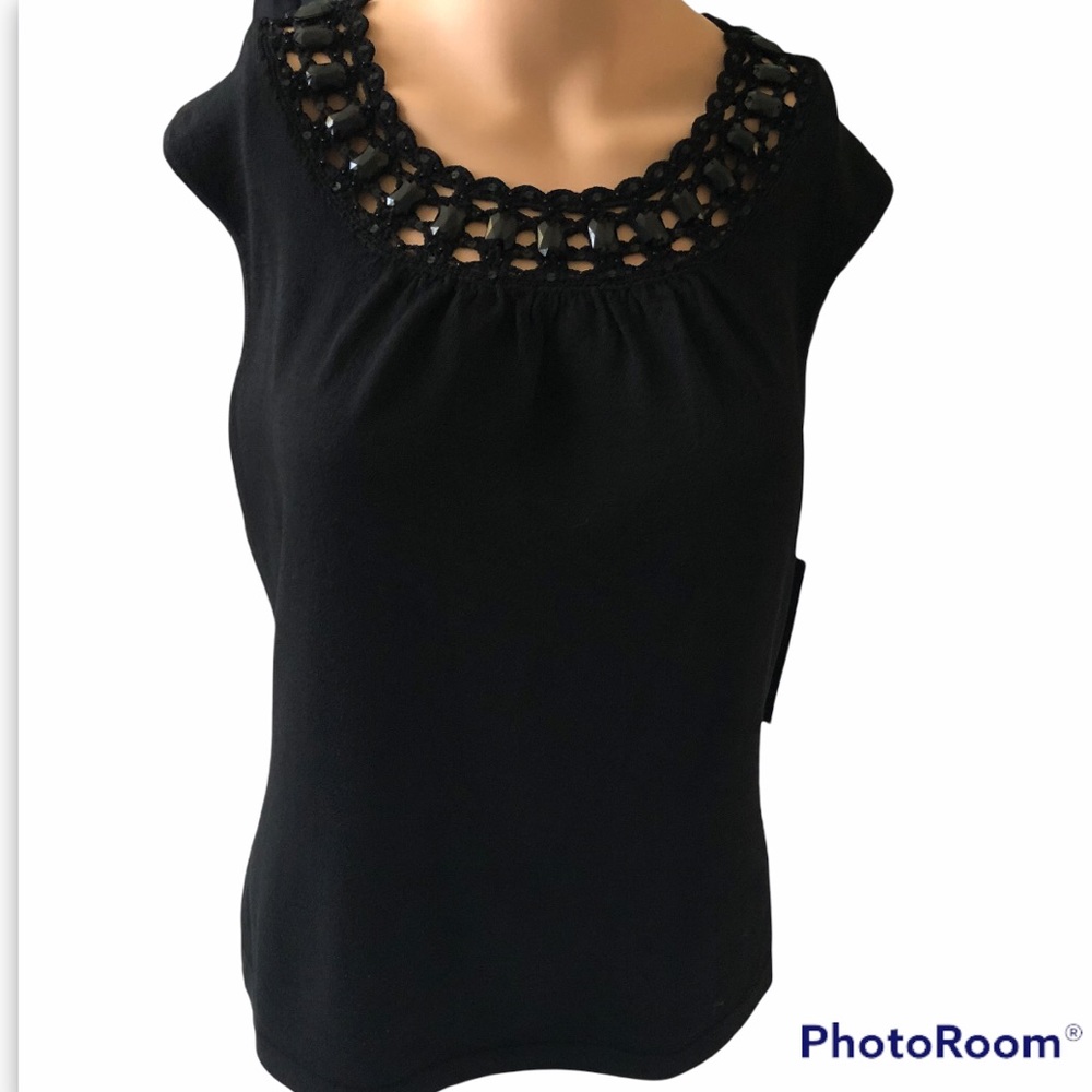NWT Jones New York Sleeveless Embellished Marmont top - Size Petite Small